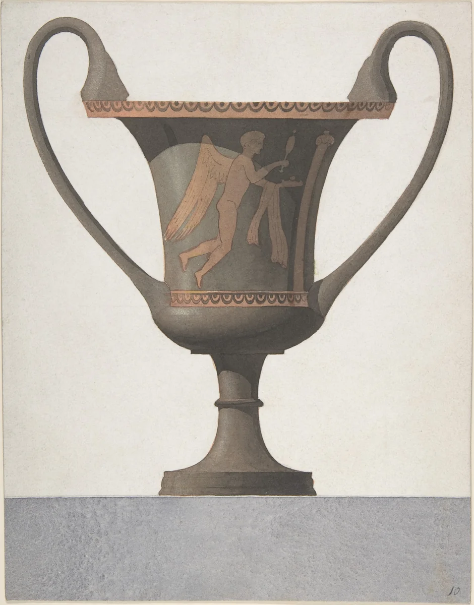 Greek Vase featuring Eros by anonymous, drawing, 1700-1800