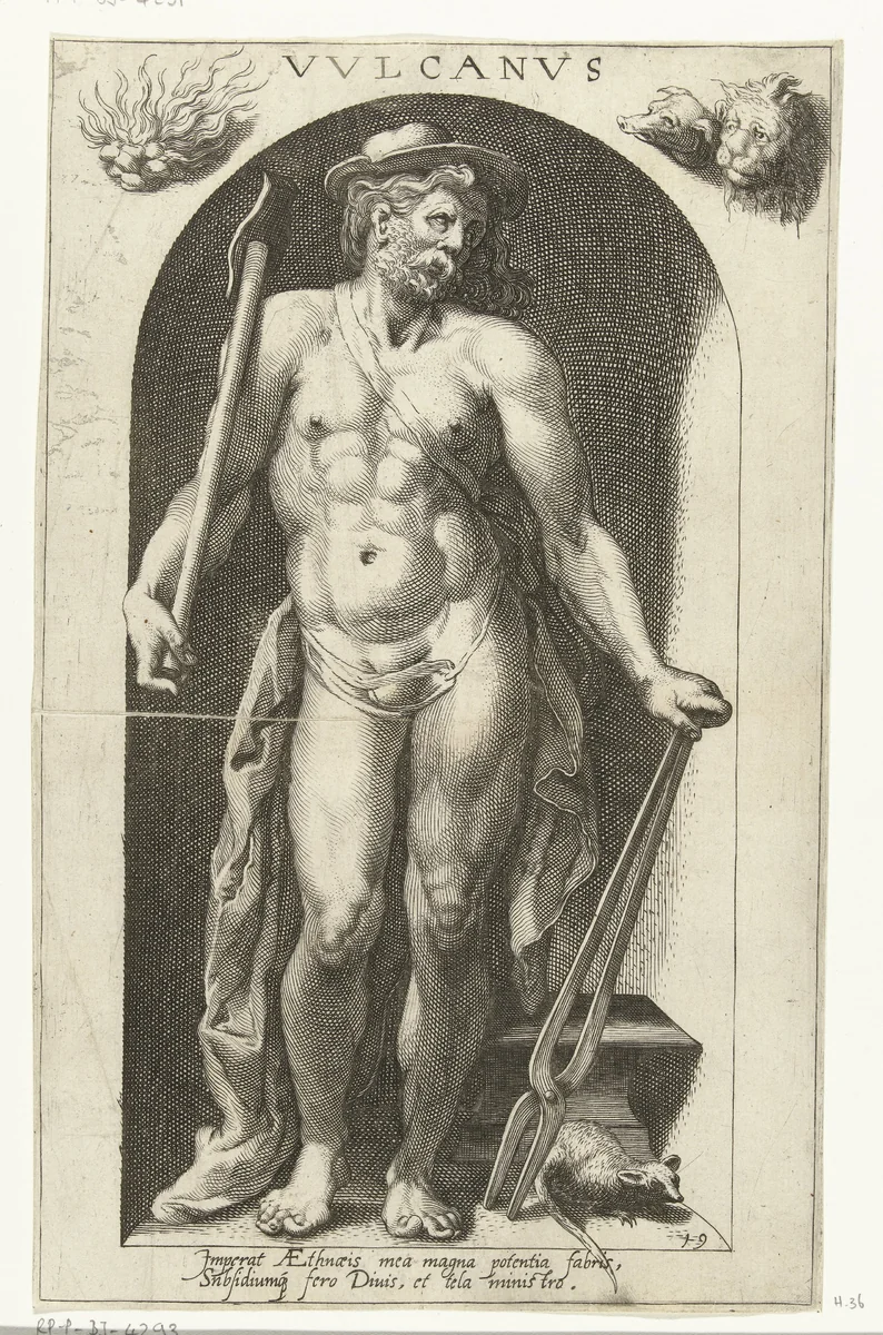 Vulcanus by Nicolaas Braeu, print, 1598