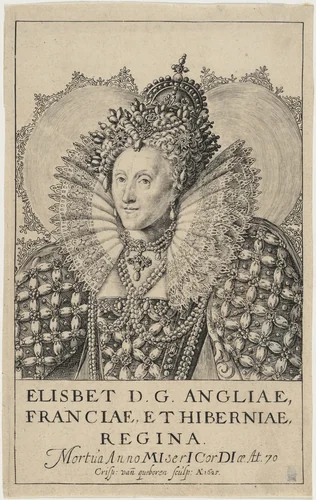 Queen Elizabeth by Crispyn van den Queboorn, print, 1625