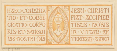Haec commixtio et consecratio Corporis et Sanguinis nostri Domini Jesu Christi, fiat accipientibus nobis in vitam aeternam, amen by Antoon Derkinderen, print, 1895