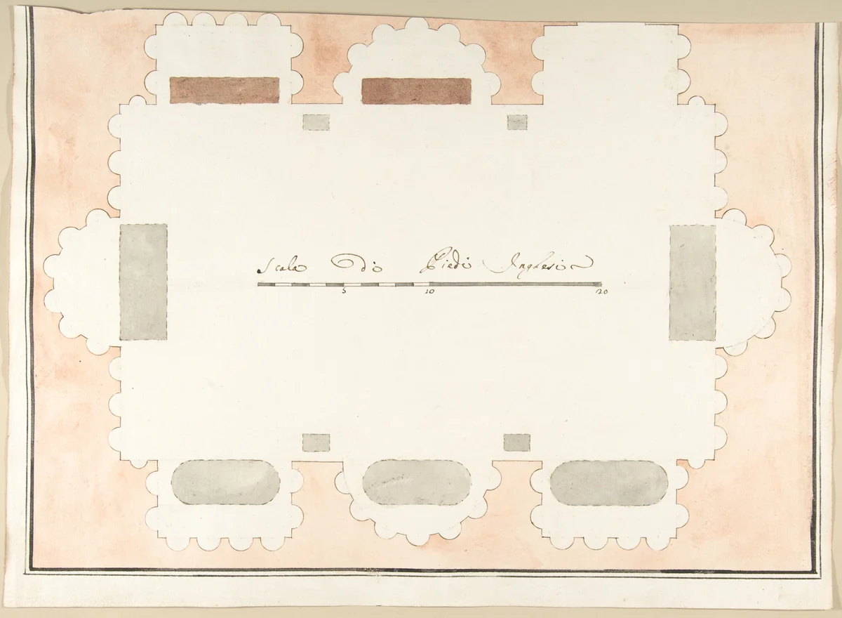 Plan of a Columbarium by Pietro Paolo Coccetti, drawing, 1710-1727