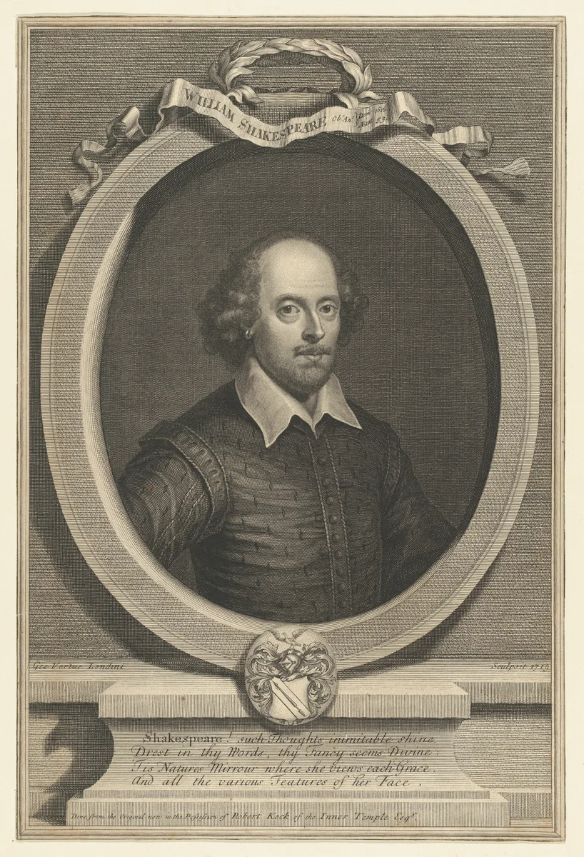 William Shakespeare by George Vertue, print, 1719