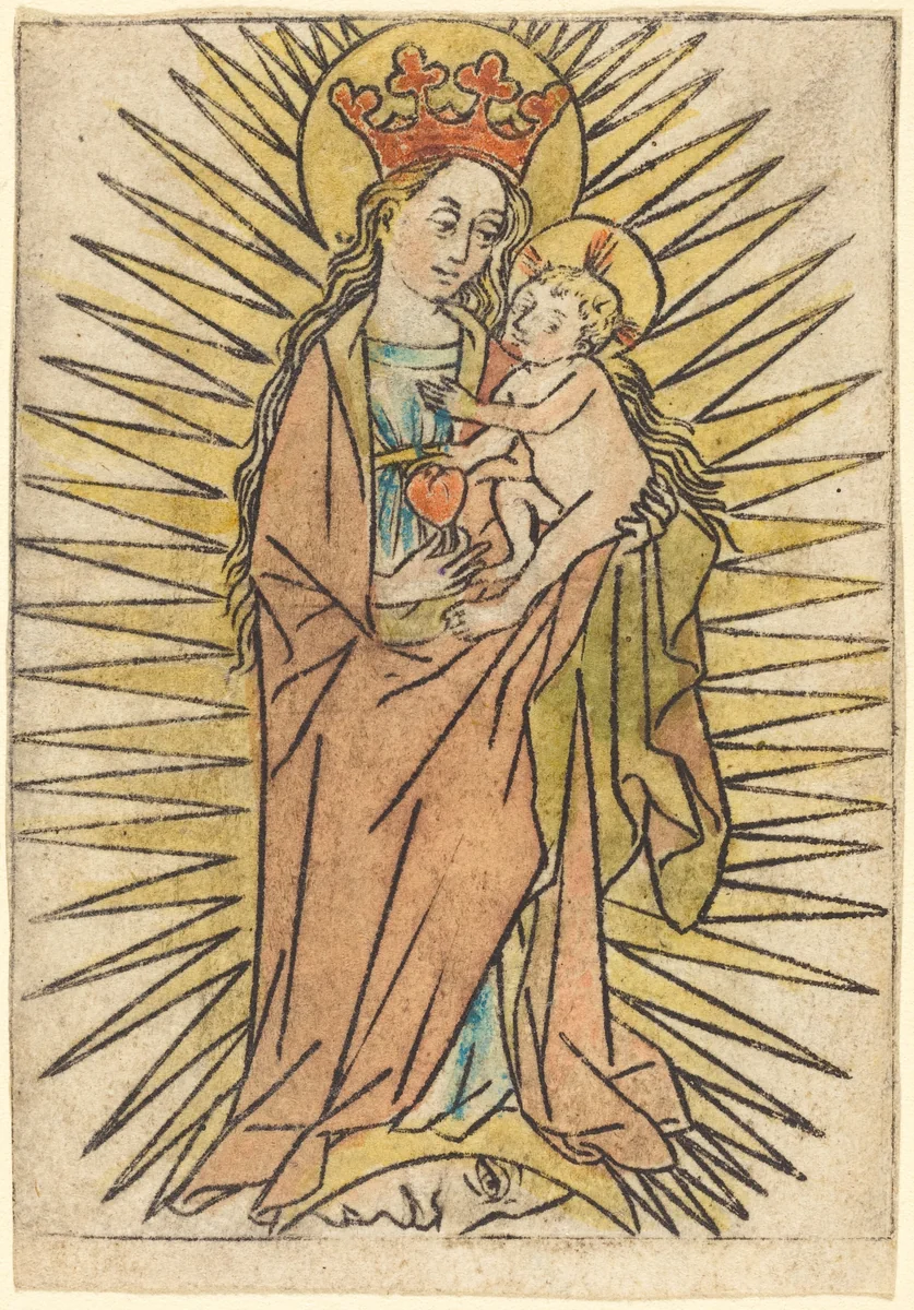 The Madonna and Child with a Pear by German 15th Century, print, 1440-1460