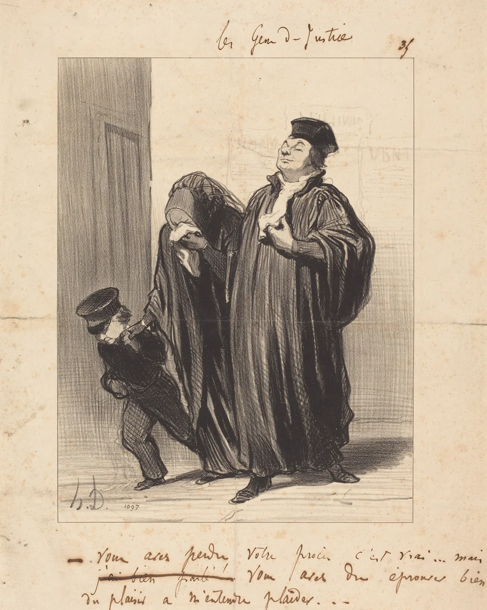 Vous avez perdu votre procès c'est vrai... by Honoré Daumier, print, 1848