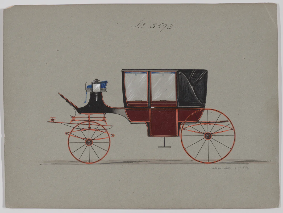 Design for Landau, No. 3593 by Brewster & Co., drawing, 1880
