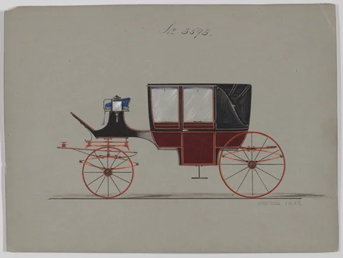Design for Landau, No. 3593 by Brewster & Co., drawing, 1880
