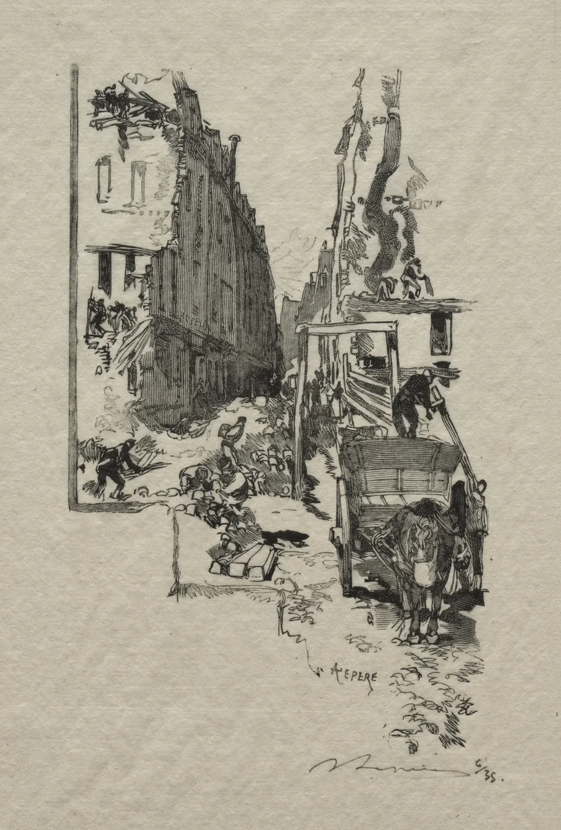 La Rue Victor Cousin by Auguste Louis Lepère, print, 1870-1918