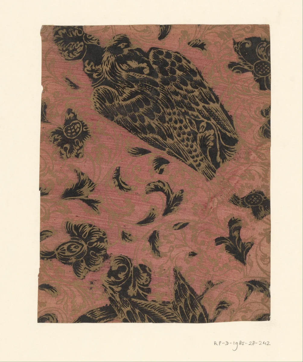 Blad met vogels en bloemen by anonymous, other, 1675-1750