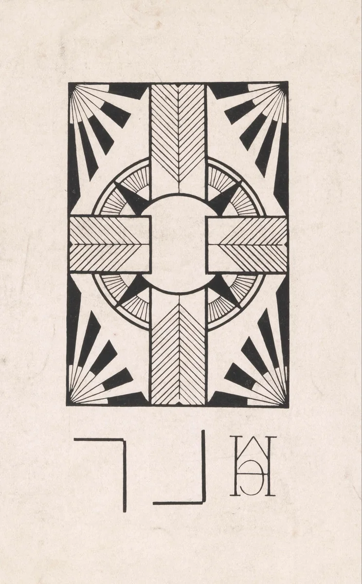 Ornament met cirkel en kruis by Samuel Jessurun de Mesquita, print, 1905