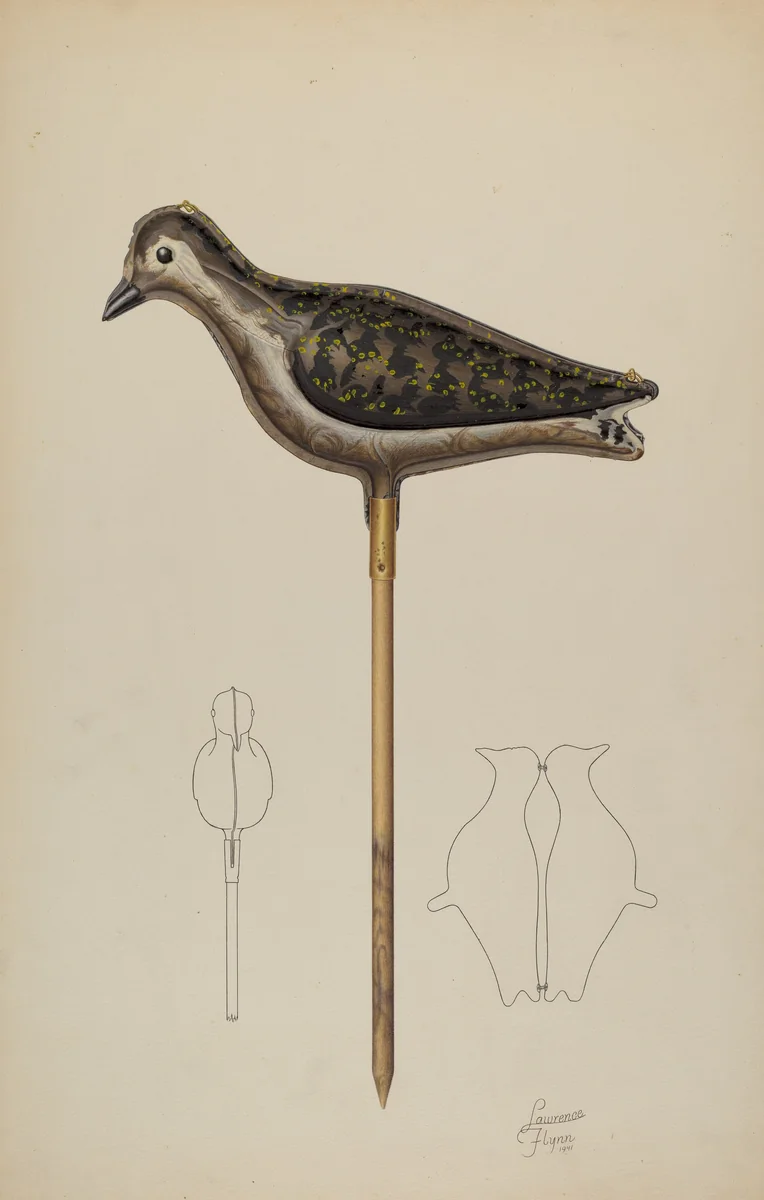 Snipe Decoy by Lawrence Flynn, index of american design, 1941