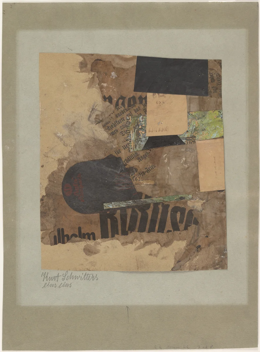 One One (Eins Eins) by Kurt Schwitters, drawing, 1919