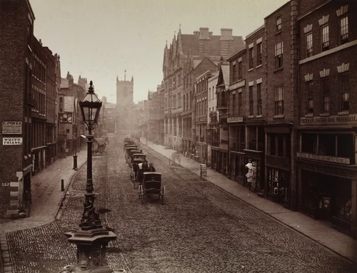 Bridge Street, Chester by Augustus Kelham, photograph, 1865