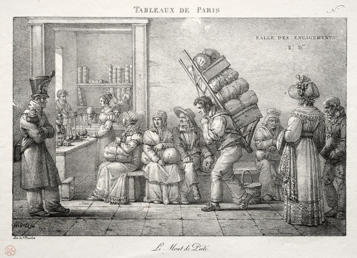 The Pawnshop by Jean Henri Marlet, print, 1800-1847