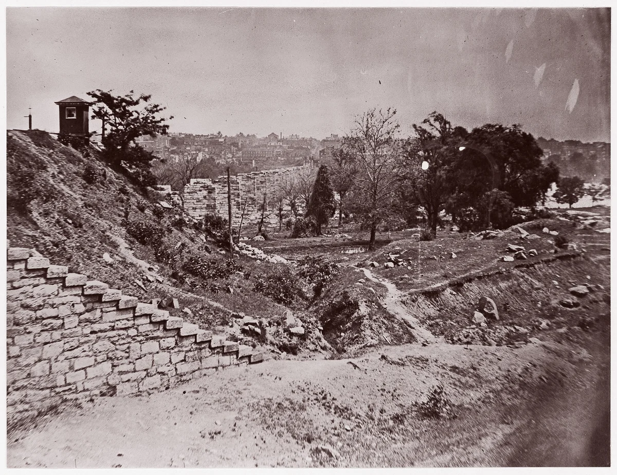 [Ruins of Richmond and Petersburg Railroad Bridge, Richmond, Virginia] by Alexander Gardner, photograph, 1861-1865