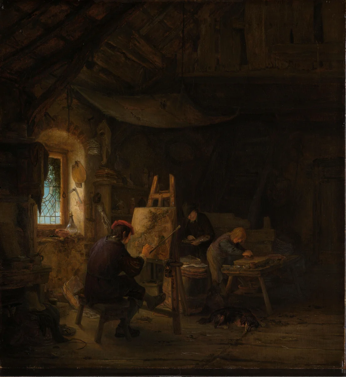 Schildersatelier by Adriaen van Ostade, painting, 1647-1650