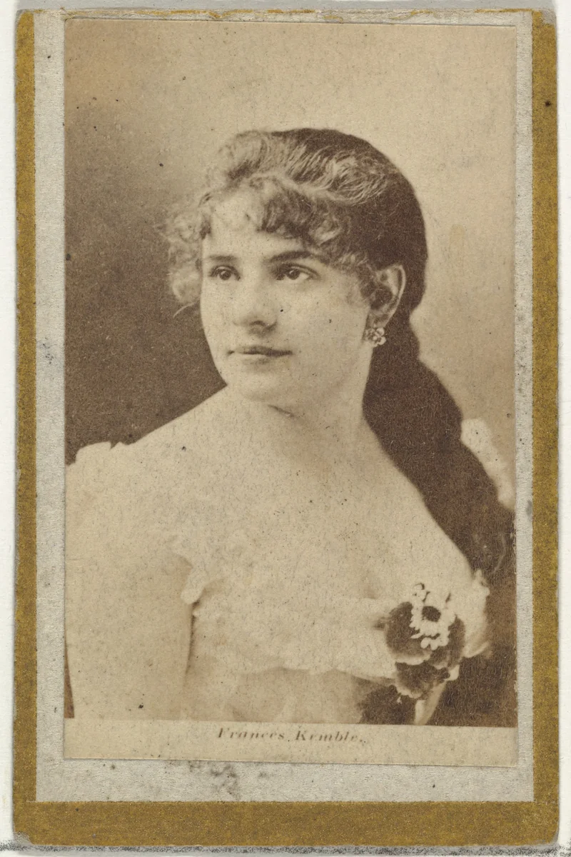 Frances Kemble, from the Actresses and Celebrities series (N60, Type 2) promoting Little Beauties Cigarettes for Allen & Ginter brand tobacco products by Allen & Ginter, photograph, 1887