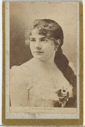 Frances Kemble, from the Actresses and Celebrities series (N60, Type 2) promoting Little Beauties Cigarettes for Allen & Ginter brand tobacco products by Allen & Ginter, photograph, 1887