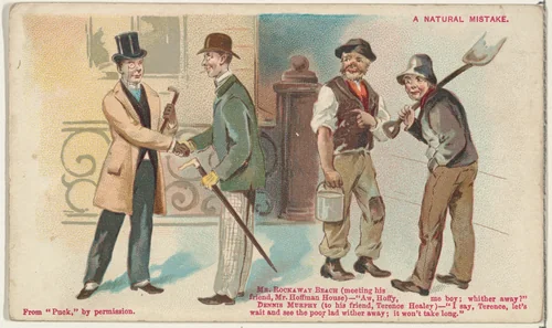 A Natural Mistake, from the Snapshots from "Puck" series (N128) issued by Duke Sons & Co. to promote Honest Long Cut Tobacco by W. Duke, Sons & Co., print, 1888