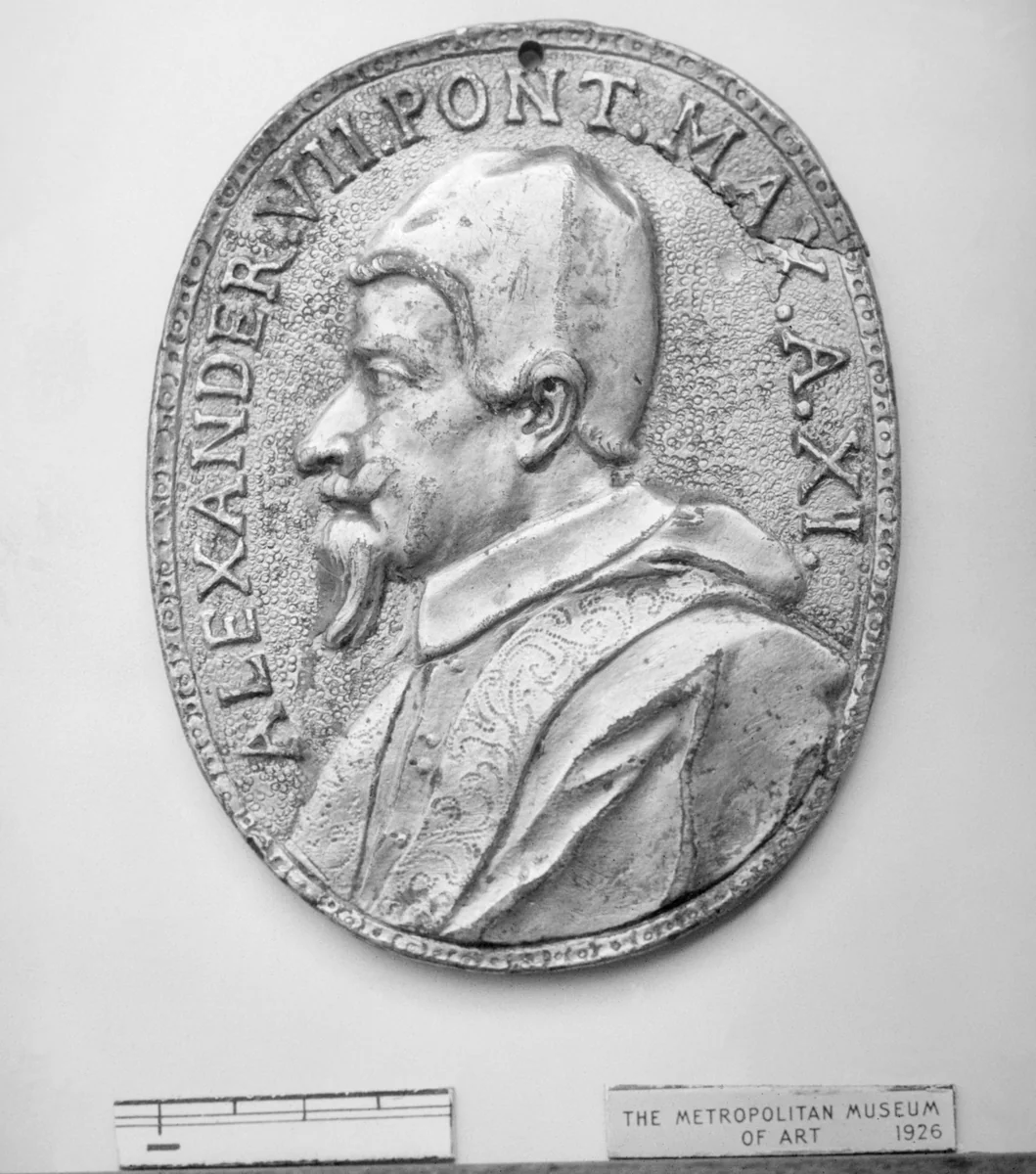 Pope Alexander VII (Fabio Chigi), (b. 1599, Pope 1655–67) by Gasparo Morone, metalwork, 1665-1666