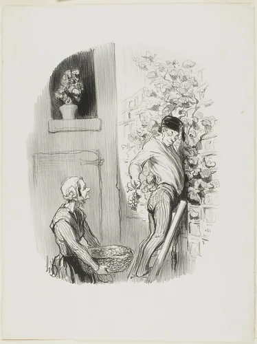 The Grape Gatherer, from Les Bons Bourgeois by Honoré-Victorin Daumier, print, 1847