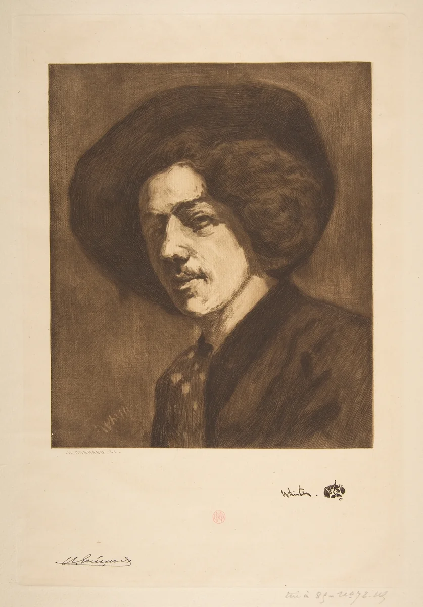 Whistler's "Portrait of Himself" by Henri Charles Guérard, print, 1888