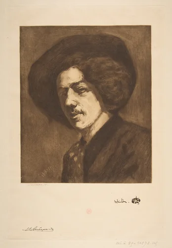 Whistler's "Portrait of Himself" by Henri Charles Guérard, print, 1888