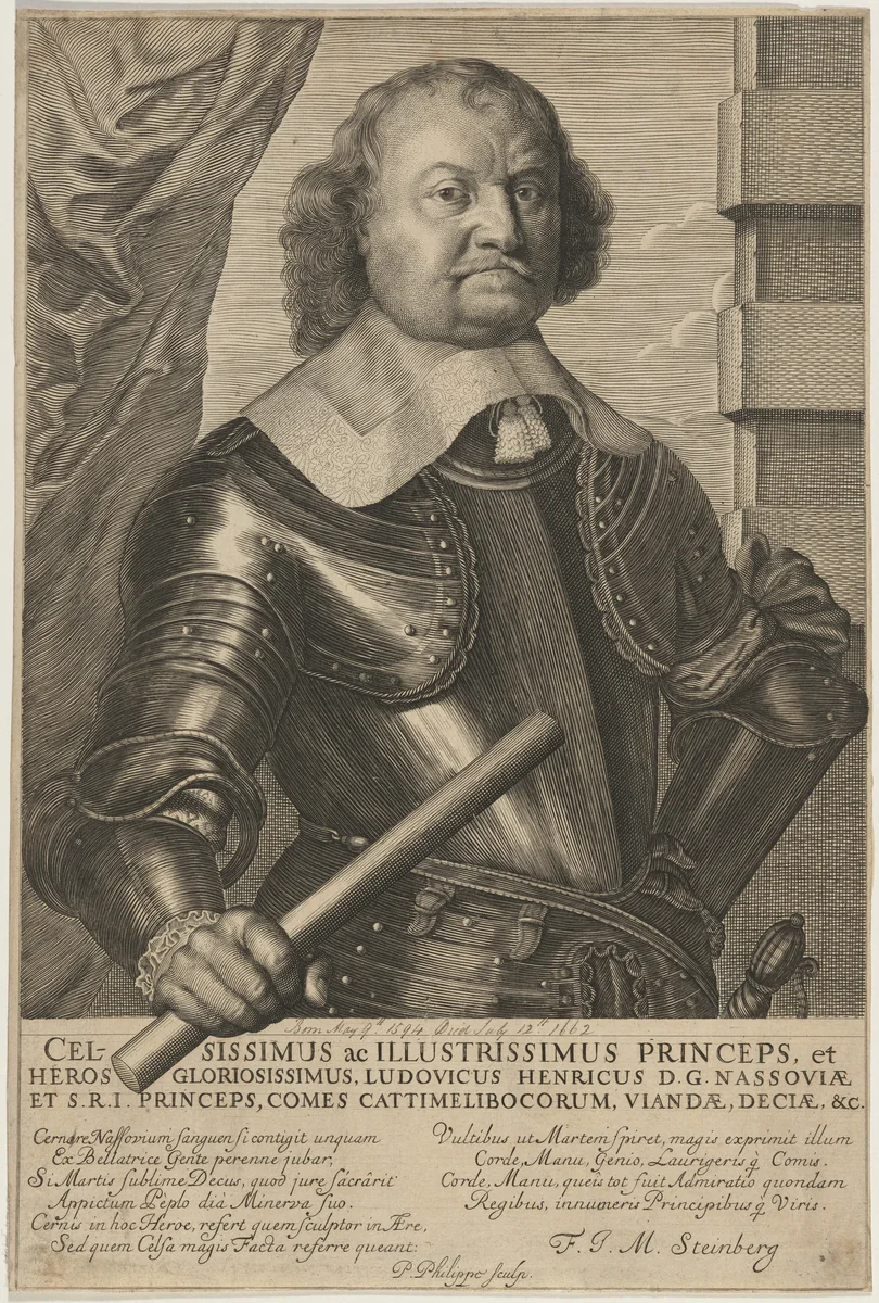 Louis Henry of Nassau by Pierre Philippe, print, 1584-1664