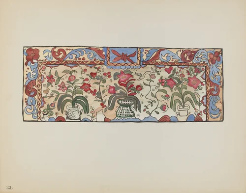 Plate 23: Painting on Buckskin, Laguna: From Portfolio "Spanish Colonial Designs of New Mexico" by American 20th Century, index of american design, 1935-1942