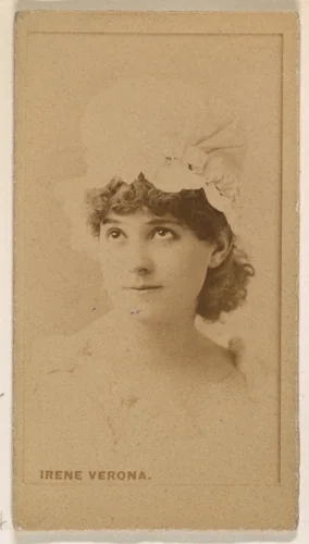 Irene Verona, from the Actresses series (N245) issued by Kinney Brothers to promote Sweet Caporal Cigarettes by Kinney Brothers Tobacco Company, photograph, 1890