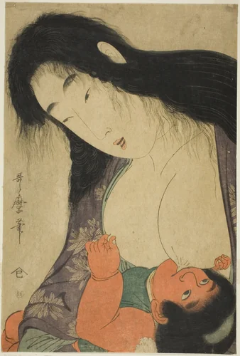 Yamauba Breast Feeding Kintaro by Kitagawa Utamaro (喜多川歌麿), print, 1796-1811