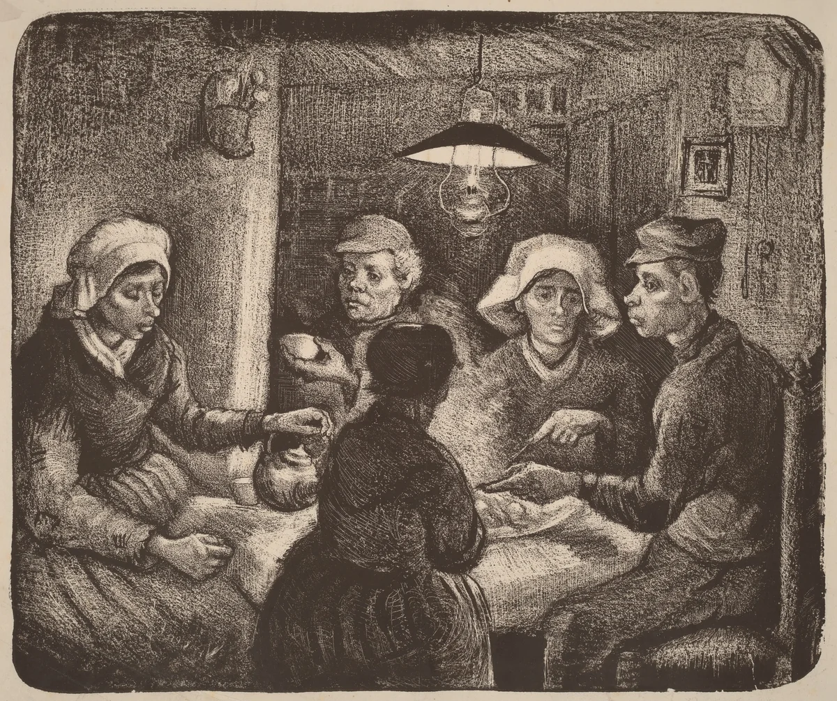Potato Eaters by Vincent van Gogh, print, 1885