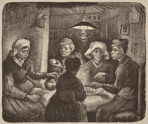 Potato Eaters by Vincent van Gogh, print, 1885
