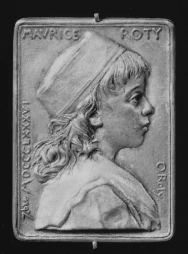 Maurice Roty, aet. 4 years, 4 months by Louis-Oscar Roty, metalwork, 1886