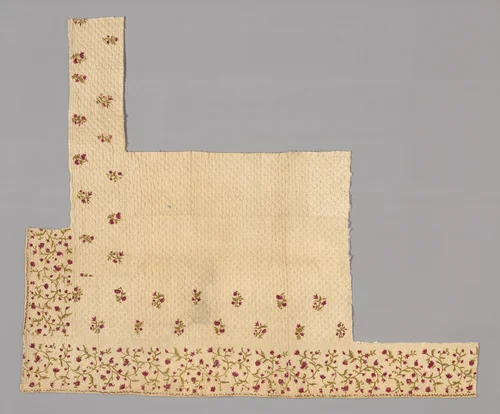 Fragments from a Bedcover made of Petticoat Borders by France, textile, 1775-1800