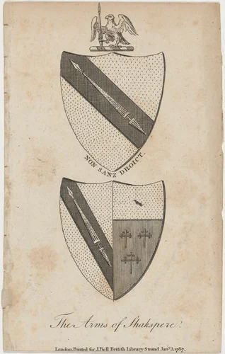 Coat of Arms of Shakespeare by Unknown 19th Century, print, 1800-1899