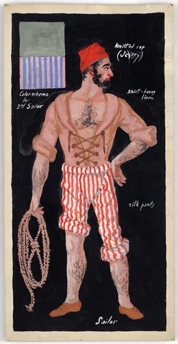 Sailor. Costume design for the ballet Pocahontas by Karl Free, drawing, 1936