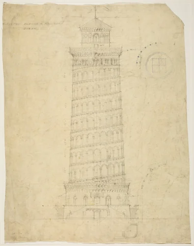 World's Columbian Exposition Elevated Electric Railroad Tower, Chicago, Illinois, Elevation by Peter J. Weber, drawing, 1892