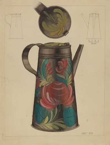 Chocolate Pot by Janet Riza, index of american design, 1936