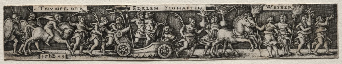 The Triumph of Women by Hans Sebald Beham, print, 1549