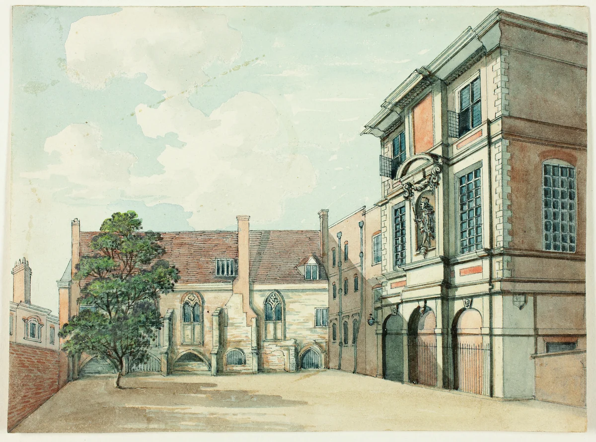 Remains of the Old Priory and Mathematical School, Christ's Hospital by Samuel Ireland, painting, 1775-1823