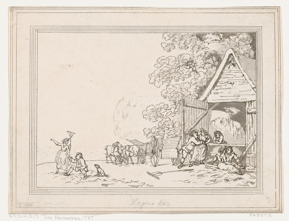 The Haymakers by Thomas Rowlandson, print, 1787