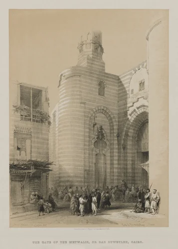 Egypt and Nubia, Volume III: Gate of the Metwaleys, Cairo by Louis Haghe, print, 1848