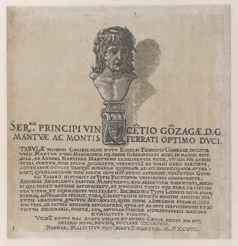Title page, from "The Triumph of Julius Caesar" by Andrea Andreani, print, 1599