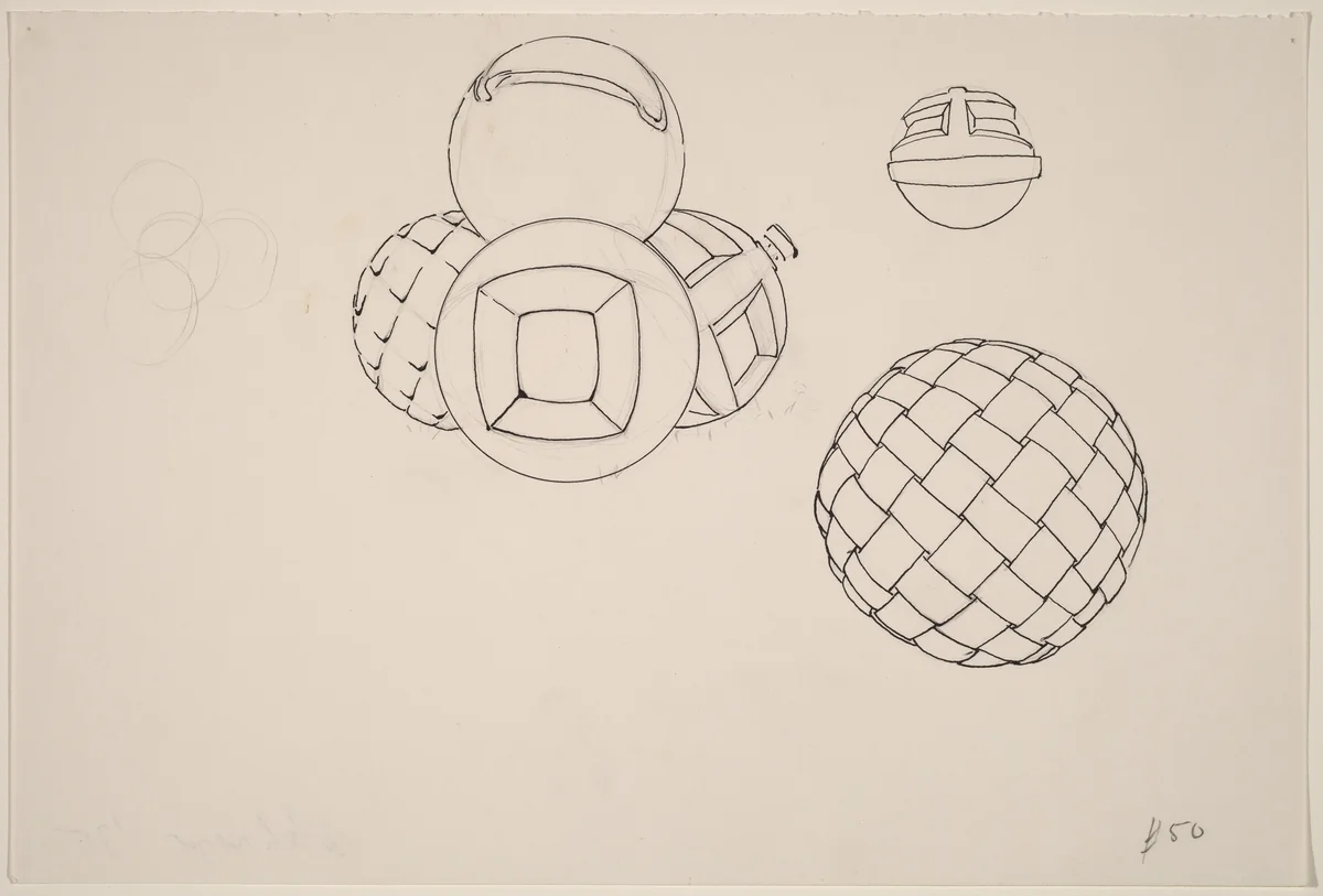 Basket, Table, Door, Window, Mirror, Rug #27 by Richard Artschwager, drawing, 1974