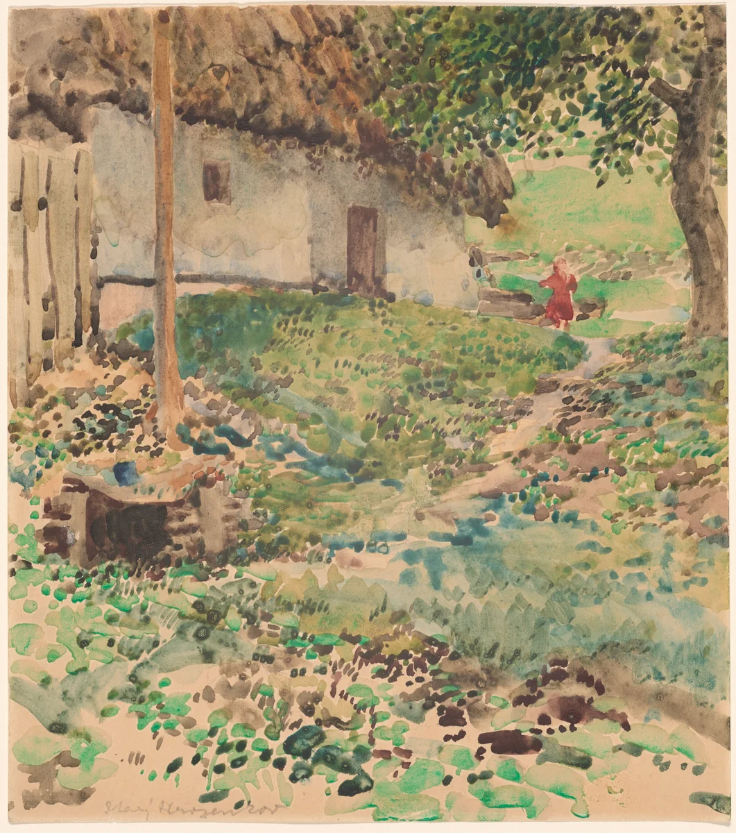 Stary Hrosenov by Karel Vitezslav Masek, drawing, 1889