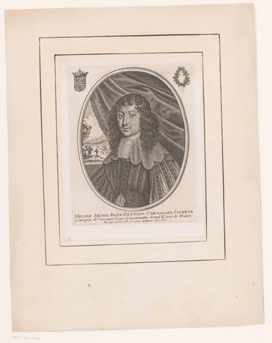 Portret van Henri Coiffier de Ruzé by anonymous, print, 1645-1668