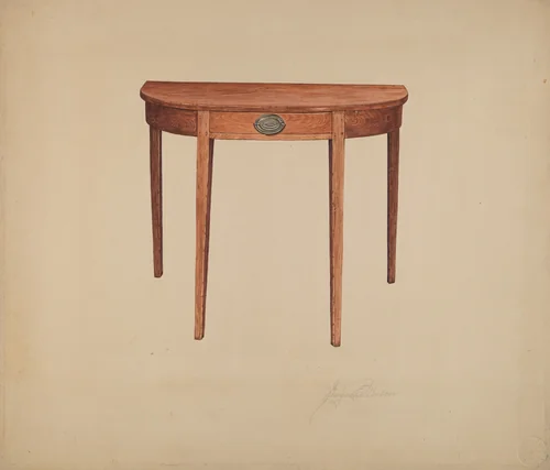 Half-round Table by Georgine E. Mason, index of american design, 1940