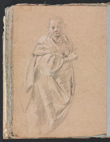 Verona Sketchbook: Standing monk (page 52) by Francesco Lorenzi, book, 1760