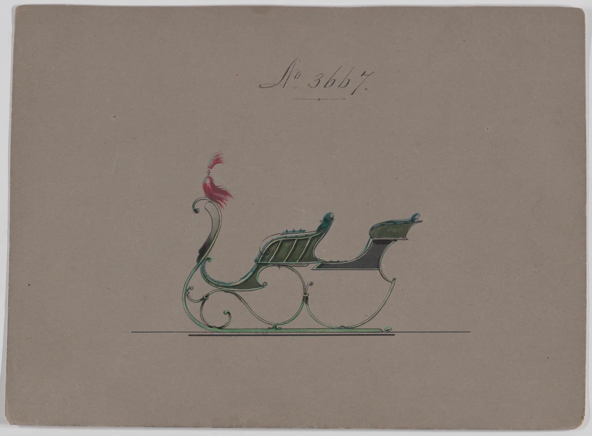 Sleigh with Rumble Seat # 3667 by Brewster & Co., drawing, 1881