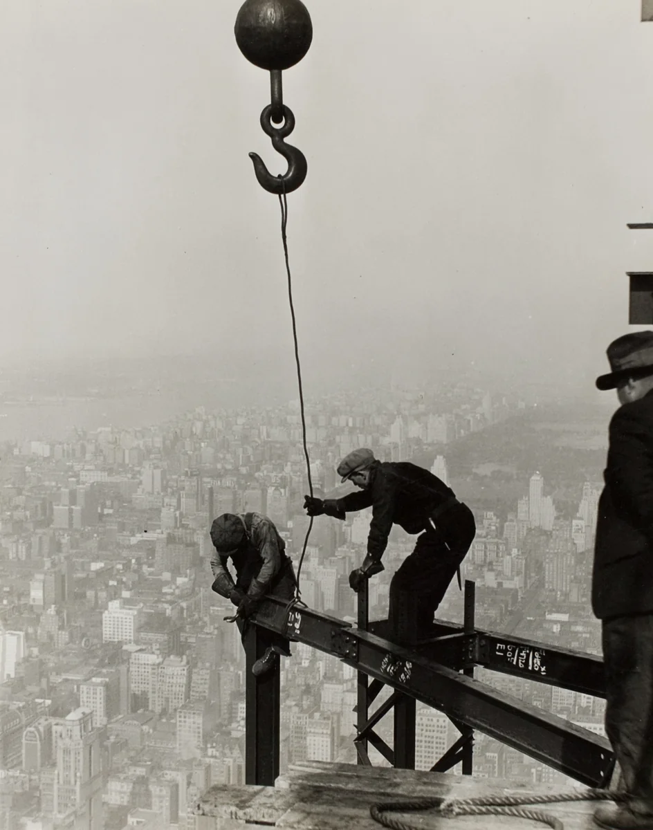 High on the Empire State Building, N.Y. by Lewis Wickes Hine, photograph, 1930